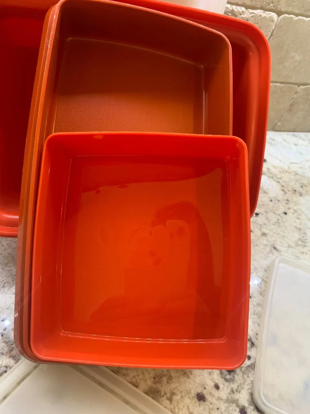 Tupperware Set of 3 containers Paprika